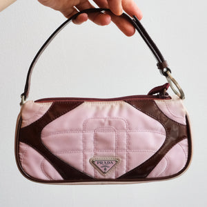 Pink and Red Leather & Nylon Mini Bag