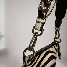 Load image into Gallery viewer, Vintage Zebra Print Pony Hair Shoulder Bag