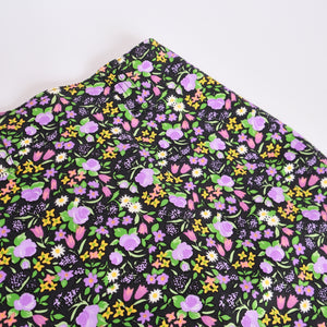 Black Floral Mini Pencil Skirt