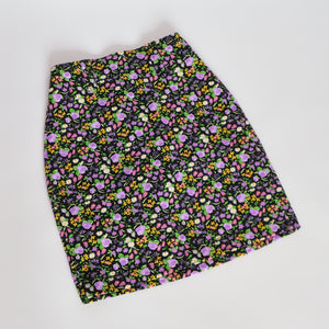 Black Floral Mini Pencil Skirt