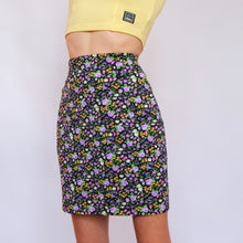 Load image into Gallery viewer, Black Floral Mini Pencil Skirt