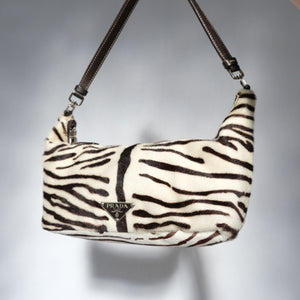 Vintage Zebra Print Shoulder Bag