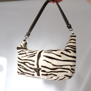 Vintage Zebra Print Shoulder Bag