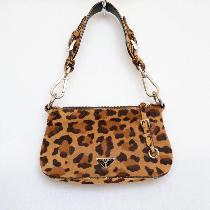 Vintage 2000s Leopard Print Shoulder Bag