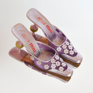 Iconic 1990s Lilac Flower Mules