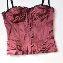 Load image into Gallery viewer, 2000s Bordeaux Satin Bustier