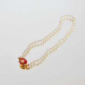 Enamel Orb Pearl Choker