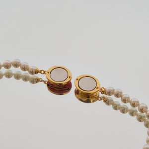 Enamel Orb Pearl Choker